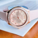 Michael Kors Women’s Quartz Silicone Strap Pink Dial 40mm Watch MK6946