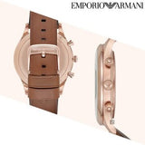 Emporio Armani Men’s Leather Strap Silver Dial 43mm Watch AR11043