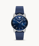 Emporio Armani Men’s Leather Strap Blue Dial 41mm Watch AR11335