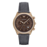 Emporio Armani Men’s Chronograph Quartz Leather Strap Brown Dial 43mm Watch AR1976