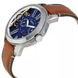 Fossil Men’s Mechanical Brown Leather Strap Blue Dial 44mm Watch ME1161