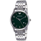 EMPORIO ARMANI Dress Silver Stainless Steel Green Dial Quartz Watch for Gents - AR1943