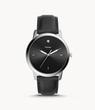 Fossil Men’s Quartz Black Leather Strap Black Dial 44mm Watch FS5497