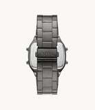 Fossil Retro Digital Smoke Stainless Steel Watch