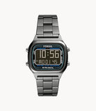 Fossil Retro Digital Smoke Stainless Steel Watch