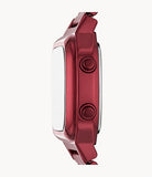 Fossil Retro Digital Pomegranate Red Stainless Steel Watch