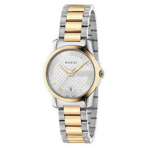 Gucci Women’s Swiss Made Quartz Stainless Steel Silver Dial 27mm Watch YA126563