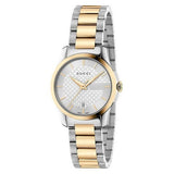 Gucci Women’s Swiss Made Quartz Stainless Steel Silver Dial 27mm Watch YA126563