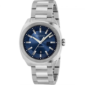 Gucci Men’s Swiss Made Quartz Stainless Steel Blue Dial 41mm Watch YA142303