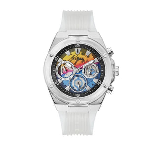 GUESS Mens Clear Silver Tone Multi-function Watch GW0425G4