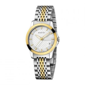 Gucci Women’s Swiss Made Quartz Stainless Steel Silver Dial 27mm Watch YA126511