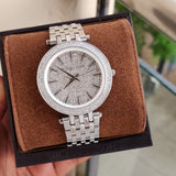 Michael Kors Darci Ladies Silver Crystal Watch MK3437