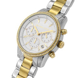 Michael Kors Women’s Two Tone White Dial 37mm Watch MK6474