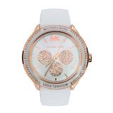 Michael Kors Women’s Quartz Silicone Strap White Dial 40mm Watch MK6945