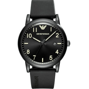 Emporio Armani Men’s Quartz Silicone Strap Black Dial 43mm Watch AR11071