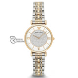 Emporio Armani Women’s Analog Two Tone Stainless Steel White Dial 32mm Watch AR8031