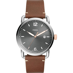 Fossil Men’s Quartz Leather Strap Grey Dial 42mm Watch FS5417