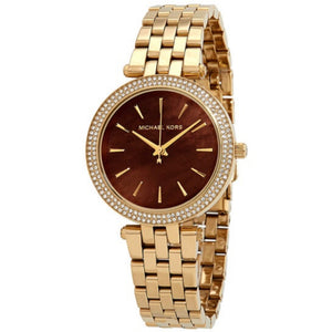 Michael Kors Women’s Quartz Gold Stainless Steel Garnet Mother of Pearl Dial 33mm Watch MK3583