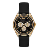 Michael Kors Womens Quartz Silicone Strap Black Dial 40mm Watch - Mk6944