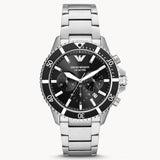 Emporio Armani Men’s Silver With Black Dial Watch AR11360