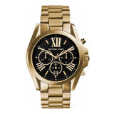 Michael Kors Bradshaw Black Dial Rose Gold Steel Strap Watch For Women - MK5854