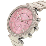 Michael Kors Parker Silver Stainless Steel Pink Dial Chronograph Quartz Watch for Ladies – MK6105