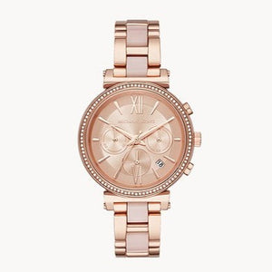 Michael Kors Women’s Chronograph Quartz Stainless Steel Rose Gold Dial 39mm Watch MK6560