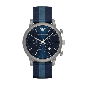 Emporio Armani Men’s Quartz Nylon Strap Blue Dial 46mm Watch AR1949