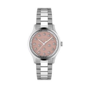 Gucci G-Timeless Quartz Pink Dial Stainless Steel Ladies Watch YA1265033