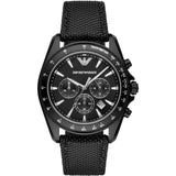 Emporio Armani Men’s Quartz Black Nylone Strap Black Dial 44mm Watch AR6131