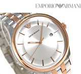 Emporio Armani Men’s Quartz Two Tone Stainless Steel Silver Dial 43mm Watch AR11044