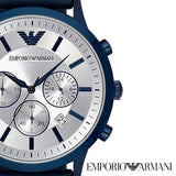 Emporio Armani Men’s Silicone Strap Silver Dial 44mm Watch AR11026