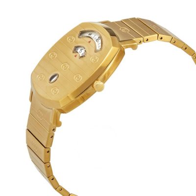 Gucci Men’s Swiss Made Quartz Gold Stainless Steel White Dial 38mm Watch YA157409