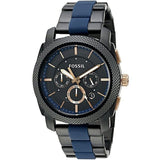 Fossil Men’s Quartz Chronograph Two-tone Stainless Steel Black Dial 45mm Watch FS5164