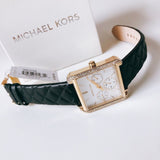 Michael Kors Mother Of Pearl Dial Black Leather Strap Watch For Ladies - Mk2769