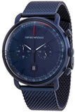 Emporio Armani Aviator Navy Blue Mesh Bracelet Dial Chronograph Quartz Watch For Gents - Ar 11289