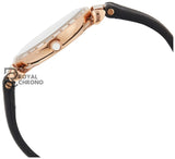 Emporio Armani Gianni T-Bar Mother Of Pearl Dial Black Leather Strap Watch For Ladies - Ar11295