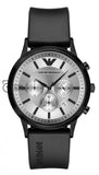 Emporio Armani Mens Analogue Quartz Silicone Strap Silver Dial 43Mm Watch Ar11048 Watches