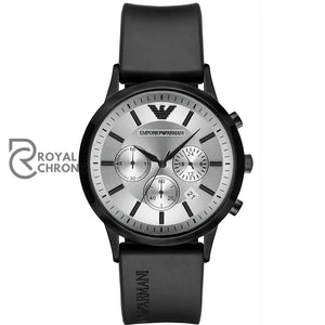 Emporio Armani Mens Analogue Quartz Silicone Strap Silver Dial 43Mm Watch Ar11048 Watches