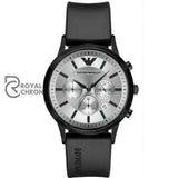 Emporio Armani Men’s Analogue Quartz Silicone Strap Silver Dial 43mm Watch AR11048