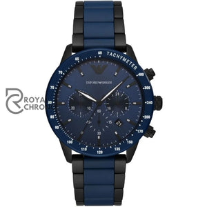 Emporio Armani Mens Chronograph Quartz Analog Stainless Steel Blue Dial 43Mm Watch Ar70001 Watch