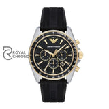 Emporio Armani Men’s Chronograph Quartz Black Silicone Strap 44mm Watch - AR80003