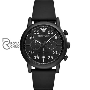 Emporio Armani Mens Chronograph Quartz Leather Strap Black 43Mm Watch 11133 Watches