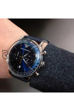 Emporio Armani Mens Chronograph Quartz Leather Strap Blue Dial 43Mm Watch 11105 Watches