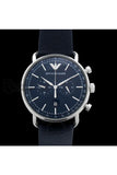 Emporio Armani Mens Chronograph Quartz Leather Strap Blue Dial 43Mm Watch 11105 Watches