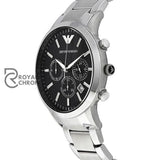 Emporio Armani Mens Chronograph Quartz Stainless Steel Black Dial 43Mm Watch - Ar2434 Watches