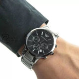 Emporio Armani Mens Chronograph Quartz Stainless Steel Black Dial 43Mm Watch - Ar2434 Watches