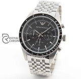 Emporio Armani Mens Chronograph Quartz Stainless Steel Black Dial 46Mm Watch - Ar5988 Watches