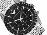 Emporio Armani Mens Chronograph Quartz Stainless Steel Black Dial 46Mm Watch - Ar5988 Watches