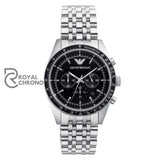 Emporio Armani Mens Chronograph Quartz Stainless Steel Black Dial 46Mm Watch - Ar5988 Watches